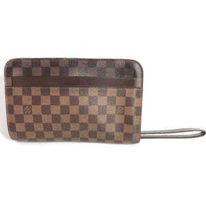 LOUIS VUITTON Authentic Brown Damier Canvas Pouch